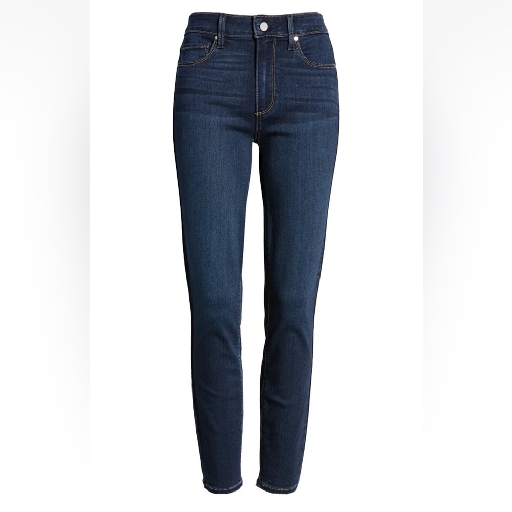Paige Hoxton Ankle Skinny Jeans Denim Slim Medium Wash Distressed Sz 24 Women’s